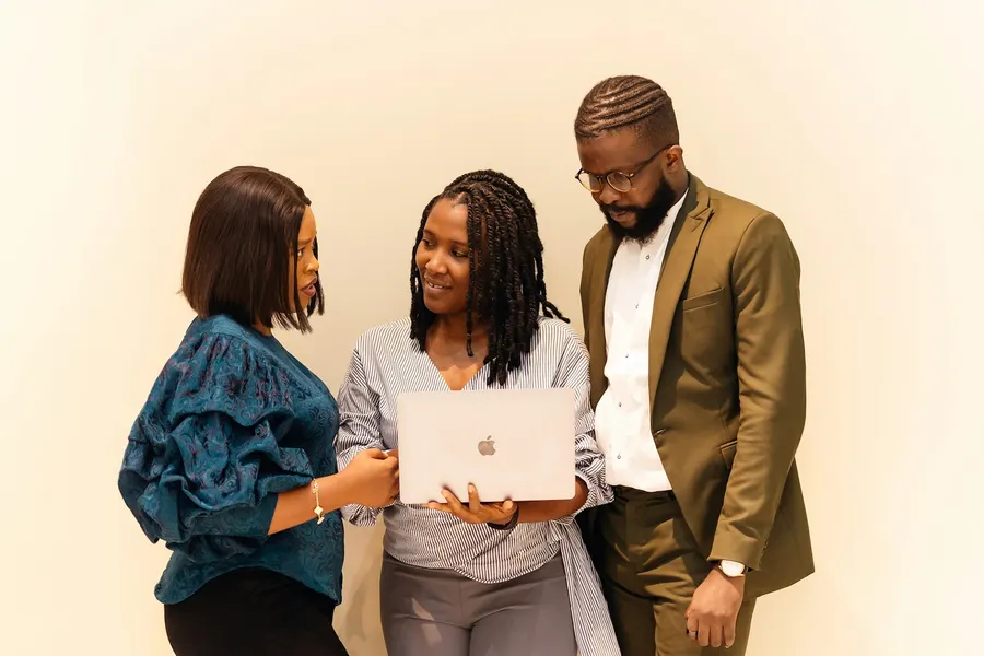 Ruqtec team members reviewing a project in Lagos